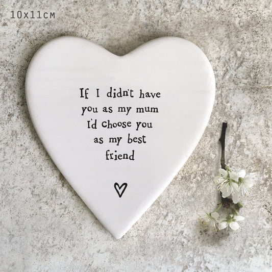 Porcelain Heart Coaster - Have You As My Mum