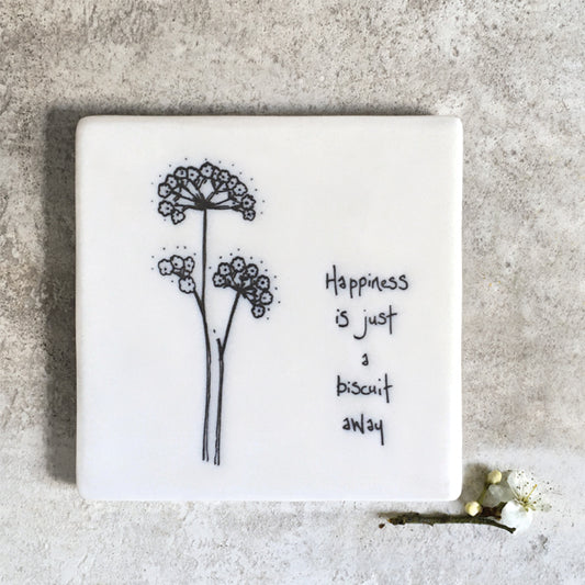 Porcelain Square Coaster - A Biscuit Away