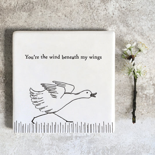 Porcelain Square Coaster - Duck