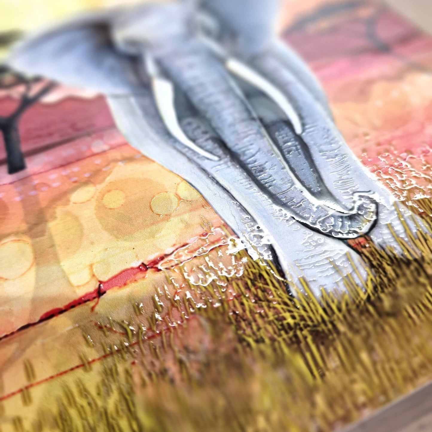 Elephant 'Savannah Sunset' Ceramic Trivet