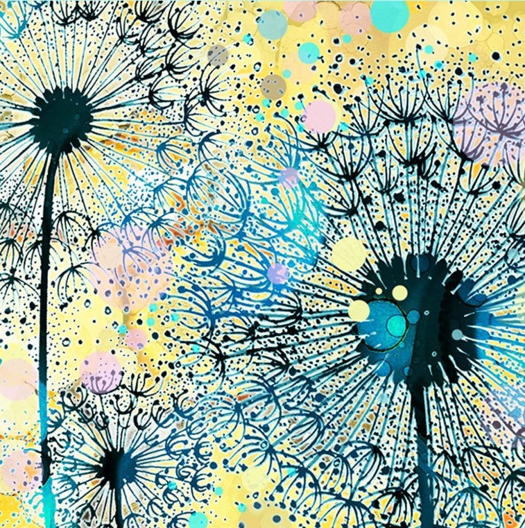 Into the Wind Ceramic Coaster - Dandelion Yellow
