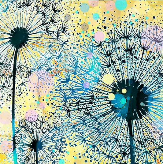 Into the Wind Ceramic Coaster - Dandelion Yellow