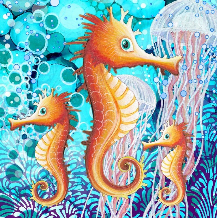 Under The Sea Ceramic Coaster - Seahorse