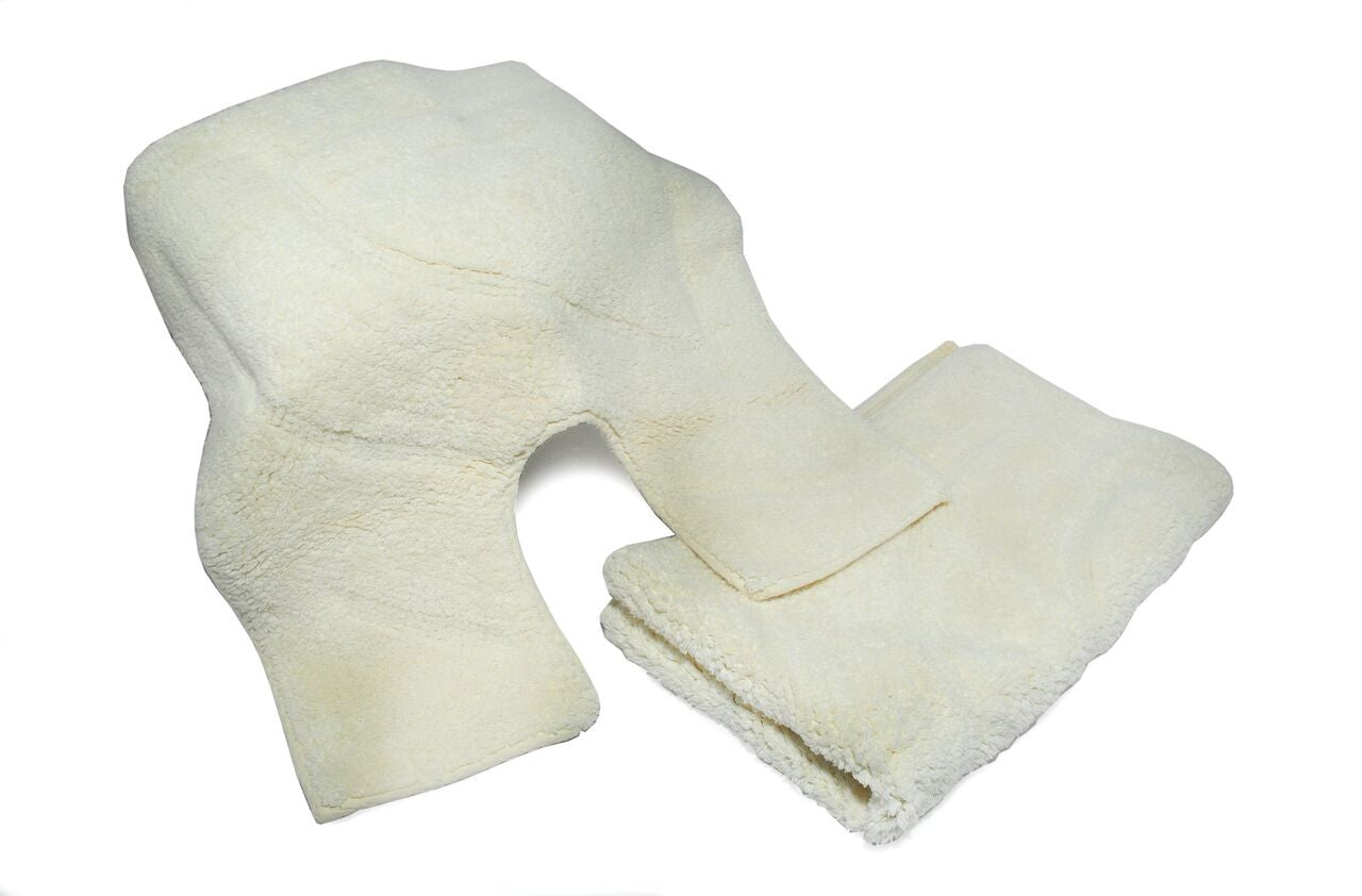 Cream 2 Piece Cotton Bathroom Set. Bath Mat and Pedestal Mat.
