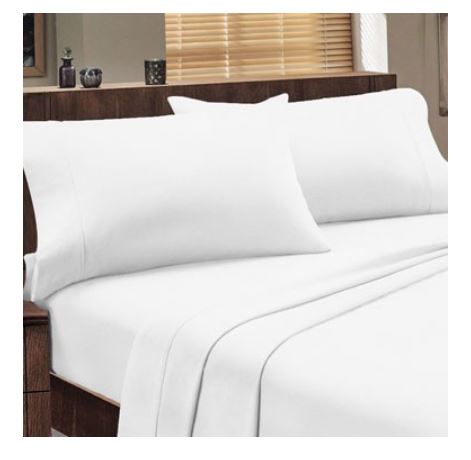Luxurious 1000 thread count white cotton flat sheet.
