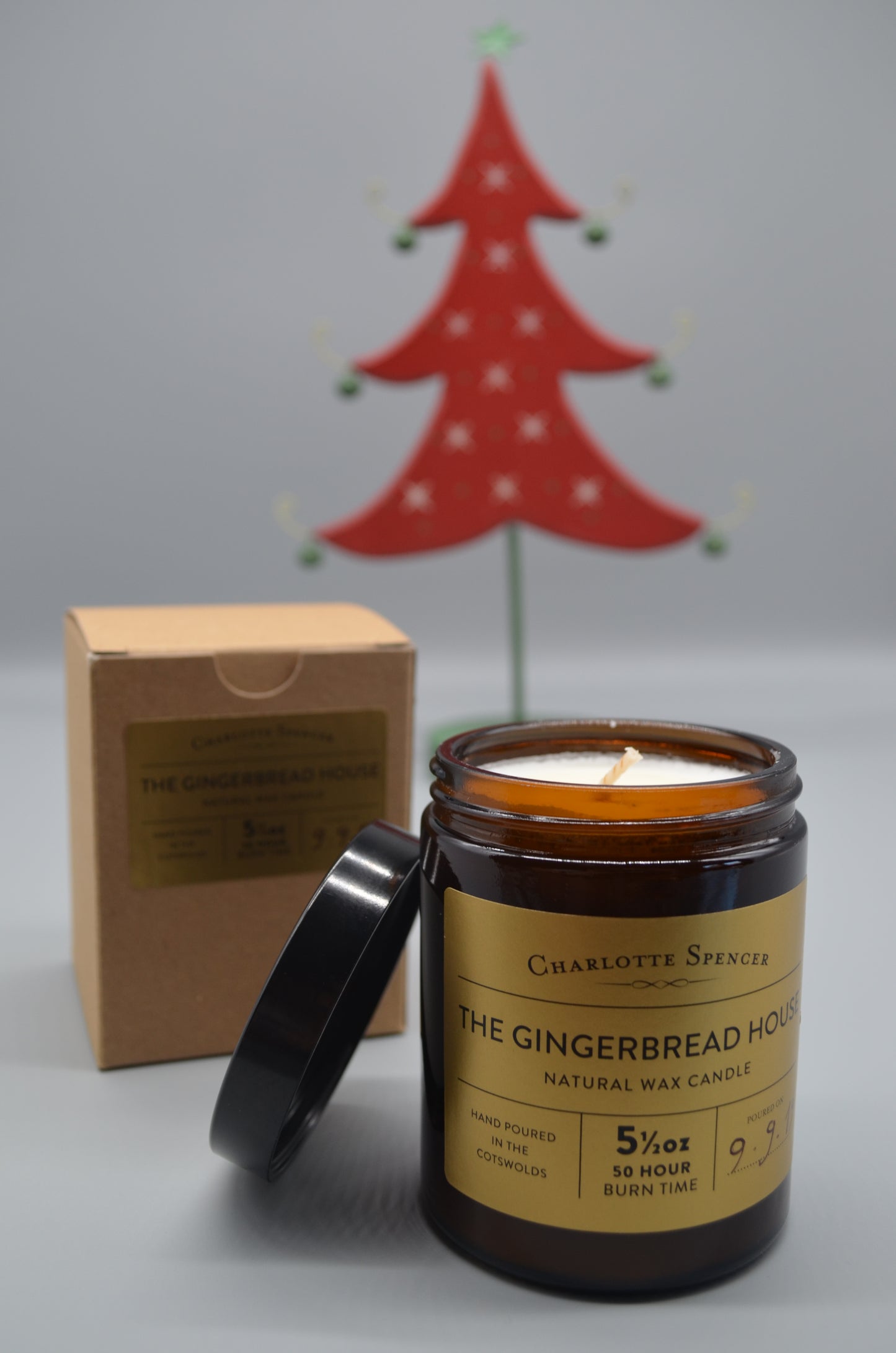 Large Natural Wax Candles - FESTIVE