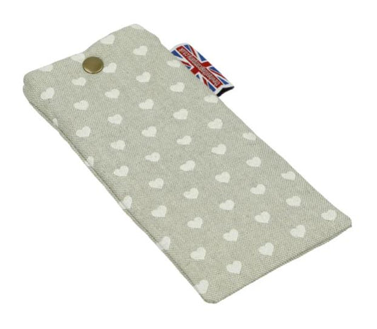 Glasses Case - White Hearts