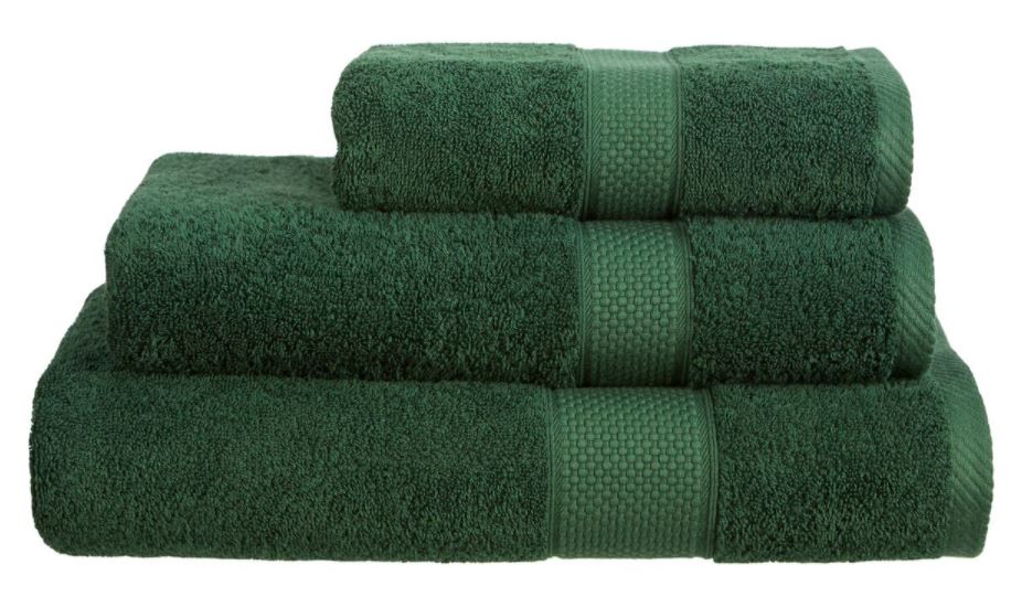 Bottle green 100% 500gsm Turkish ringspun cotton jumbo bath sheet.