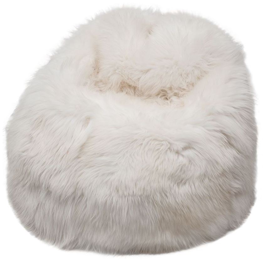 Natural British Sheepskin Bean Bag - White
