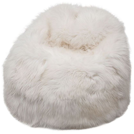 Natural British Sheepskin Bean Bag - White