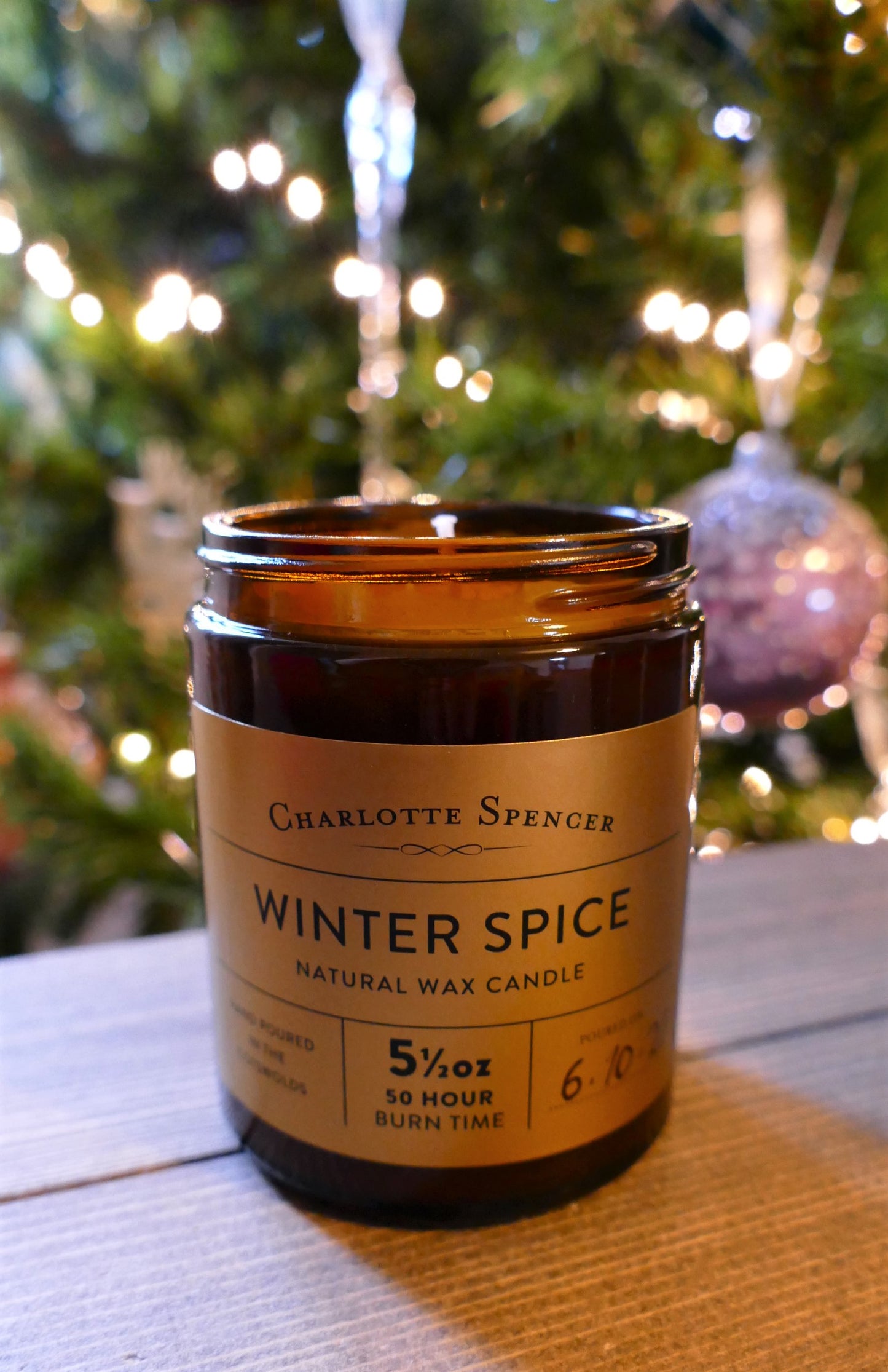 Large Natural Wax Candles - FESTIVE