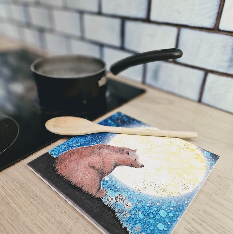 Stargazing Bear Ceramic Trivet