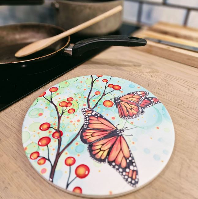 Butterfly Ceramic Trivet