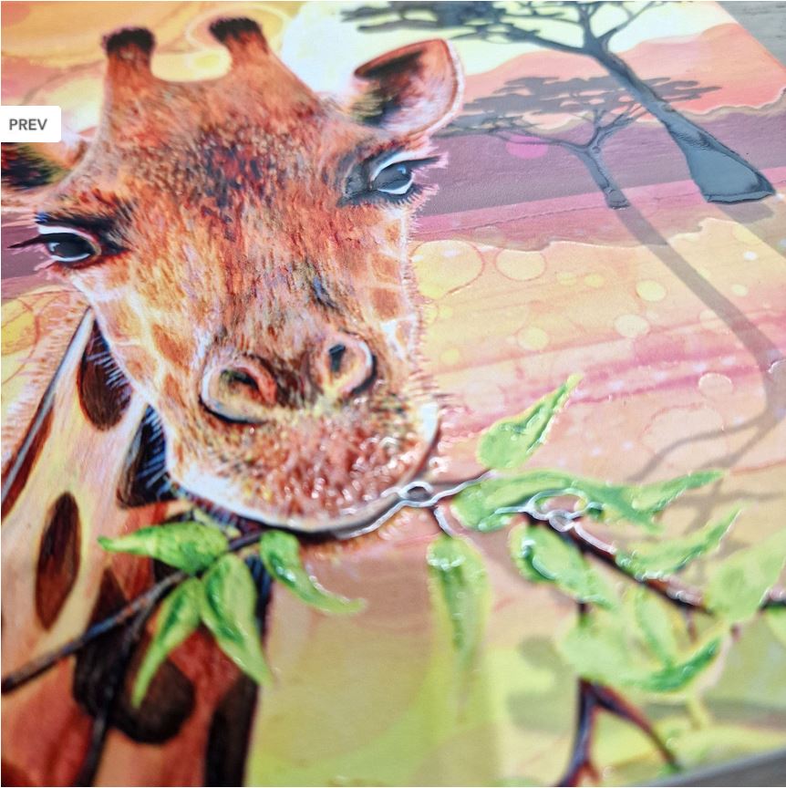 Giraffe 'Savannah Sunset' Ceramic Trivet