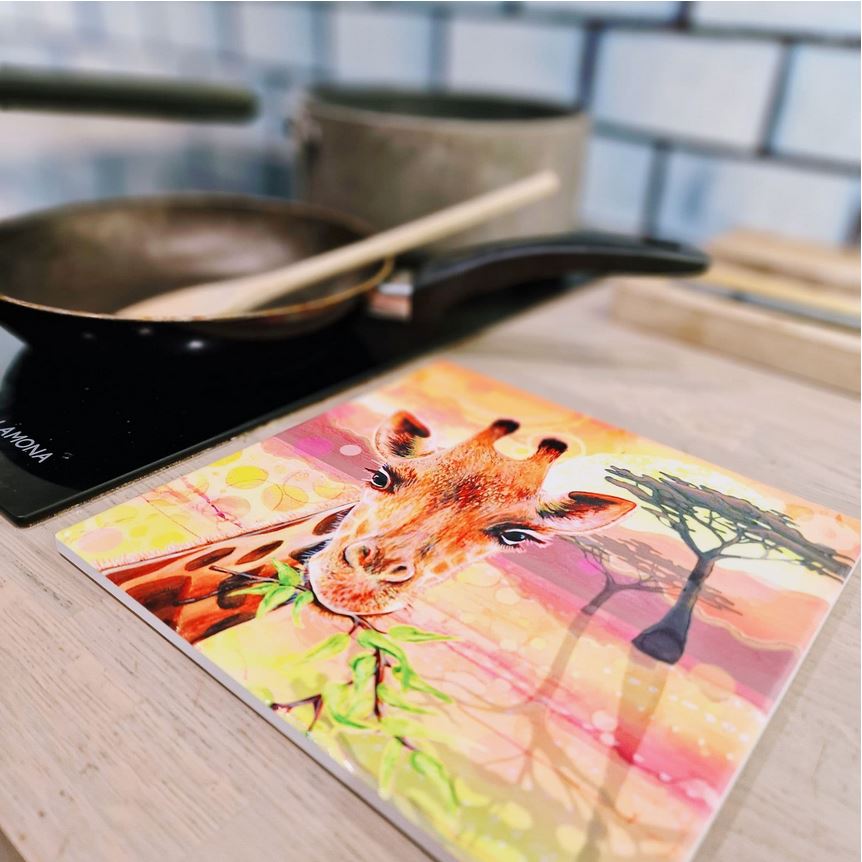 Giraffe 'Savannah Sunset' Ceramic Trivet