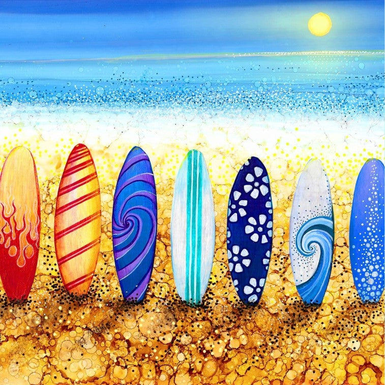 Surf's Up Ceramic Coaster - Paddleboards