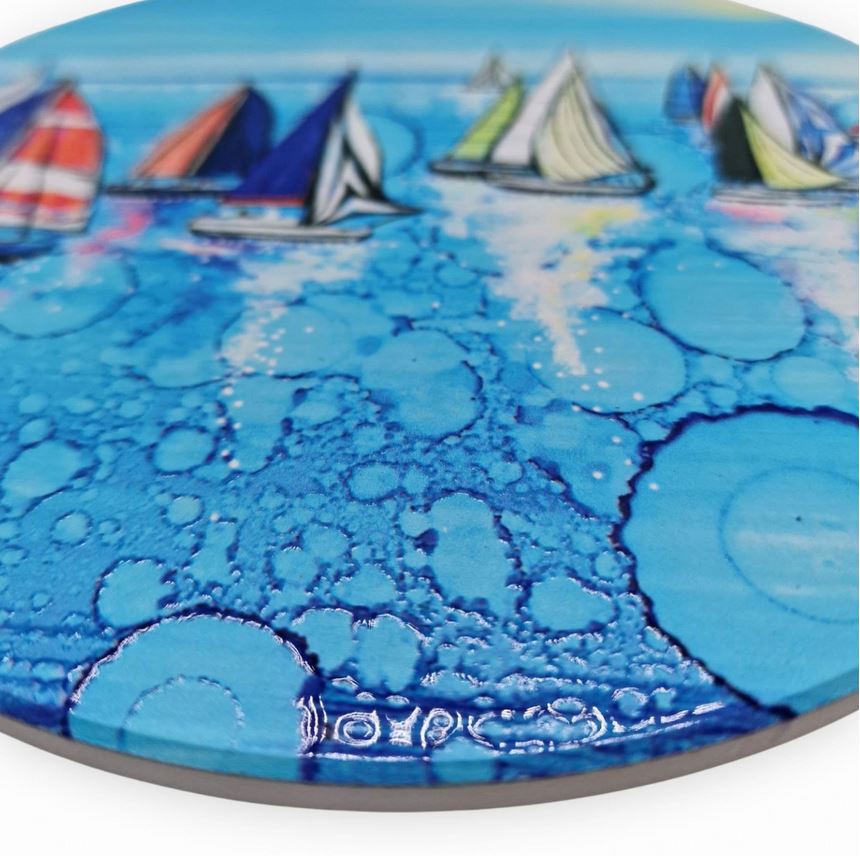 Sailing Boat 'Regatta' Ceramic Trivet