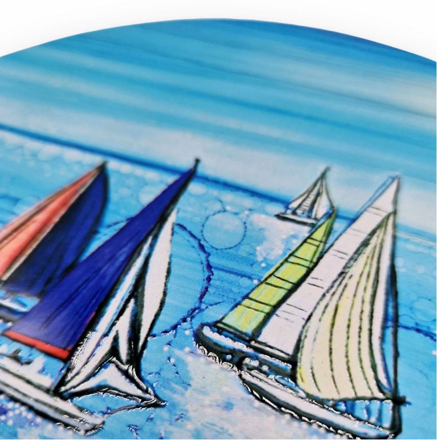 Sailing Boat 'Regatta' Ceramic Trivet