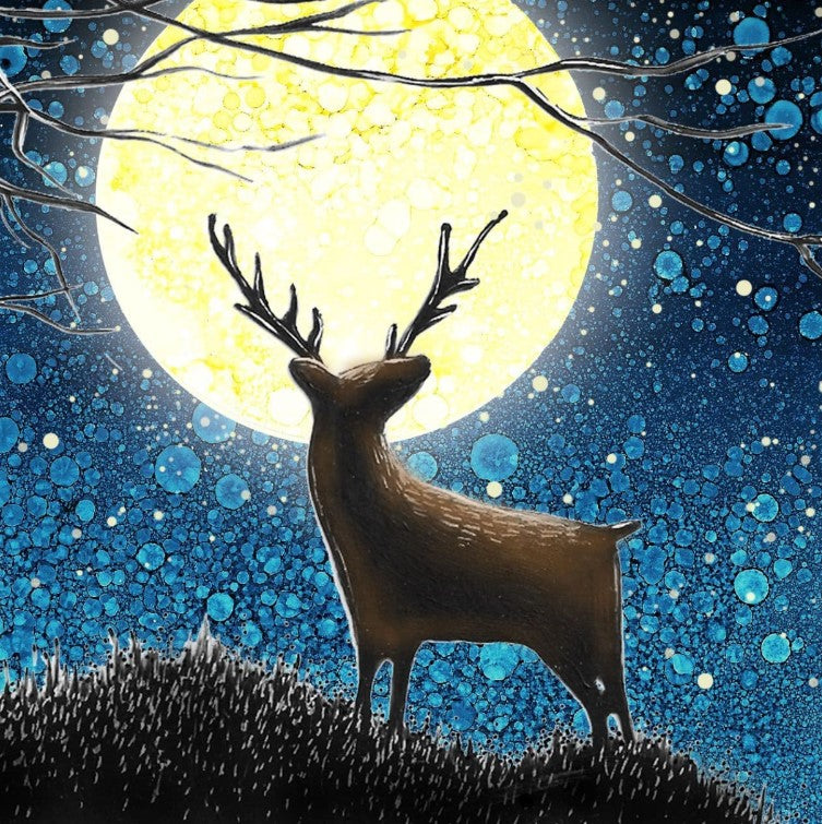 Stargazing Stag Ceramic Coaster