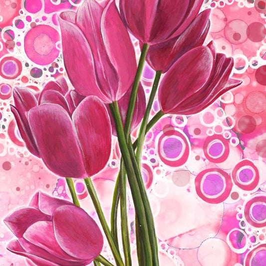 In Bloom Ceramic Coaster - Tulips