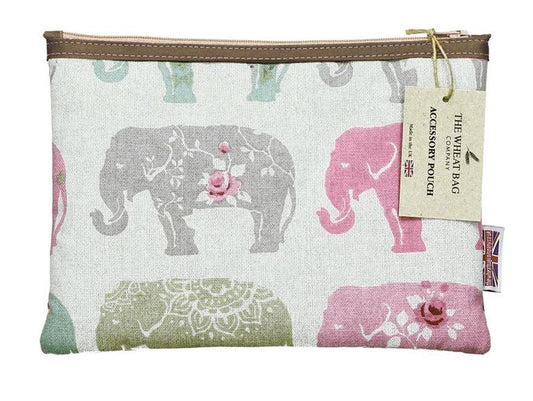 Accessory Pouch - Elephants Pink
