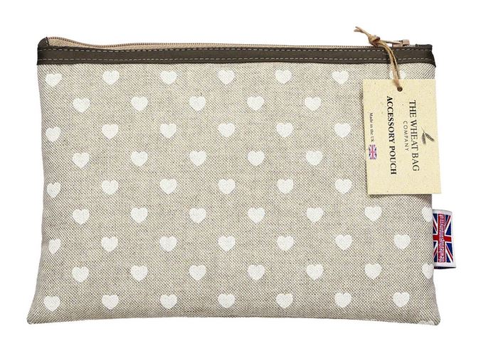 Accessory Pouch - Hearts, White