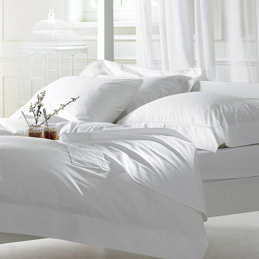 400TC white cotton sateen duvet cover set.