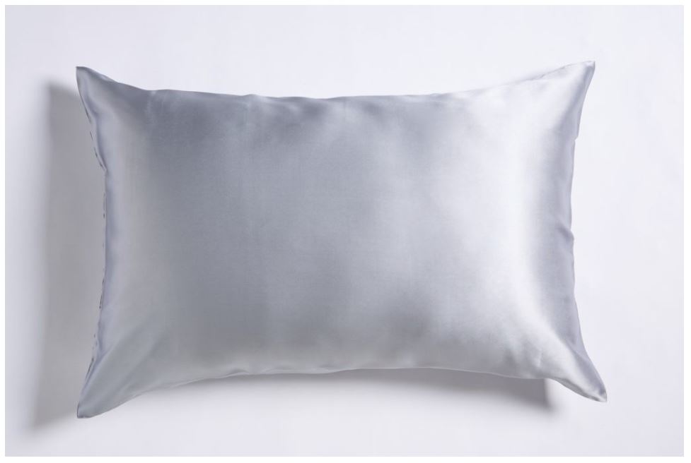 Silver pure silk pillowcase.