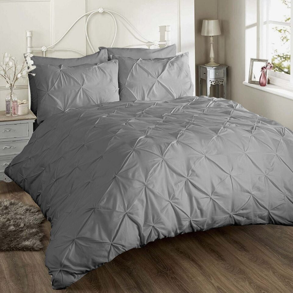 Chatsworth Pinch Pleat Duvet Cover Set (Available in 4 Colours)