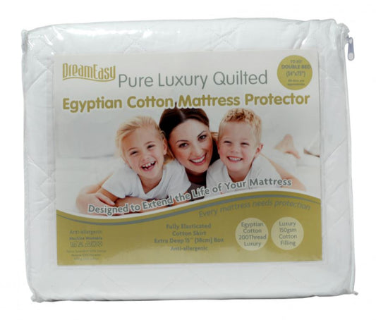 DreamEasy quilted Egyptian cotton mattress protector.