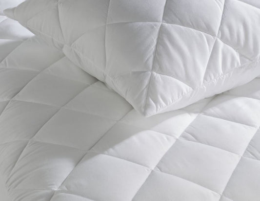 DreamEasy quilted Egyptian cotton pillow protector pair.
