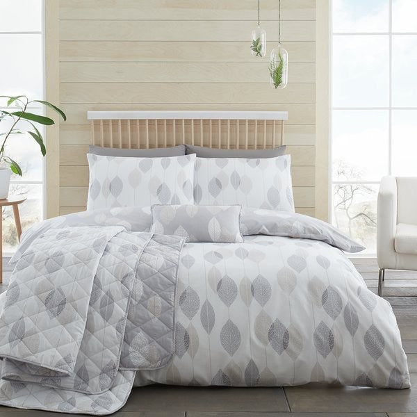 Etched Leaves Duvet Cover Set (Available in 2 Colours)