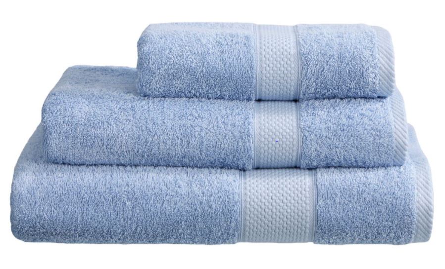 Sky blue 100% 500gsm Turkish ringspun cotton bath sheet.