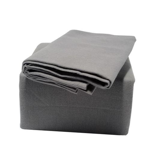 Grey 100% brushed cotton pillowcase pair, Oxford and Housewife.
