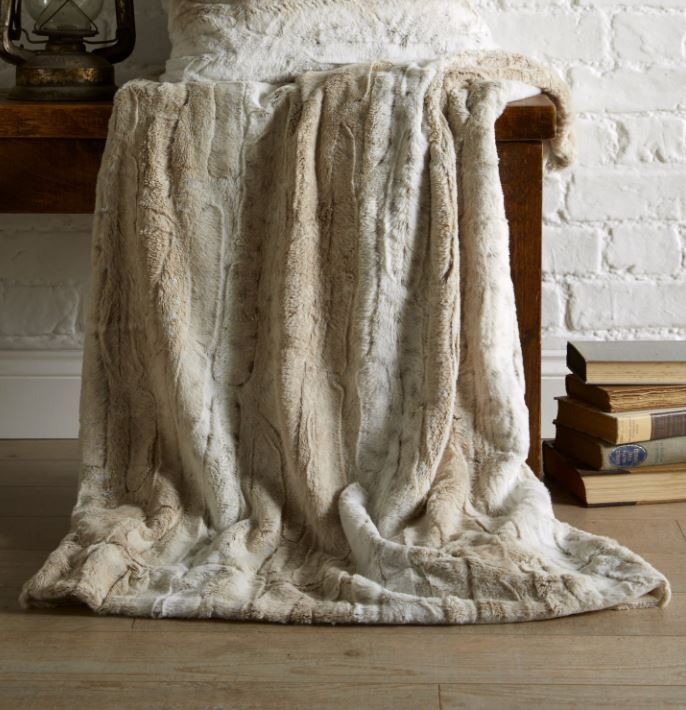 Snow Leopard Faux Fur Throw (Available in 2 sizes)